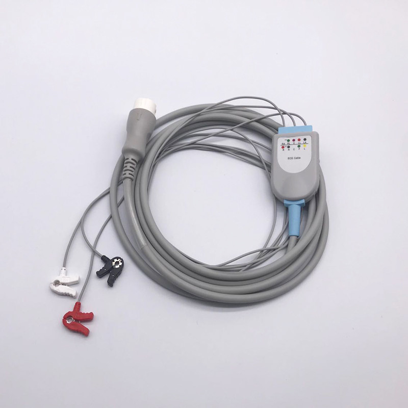 HP TPU 12pin 3 Lead Ecg Cable With Neonate Clamp Clip