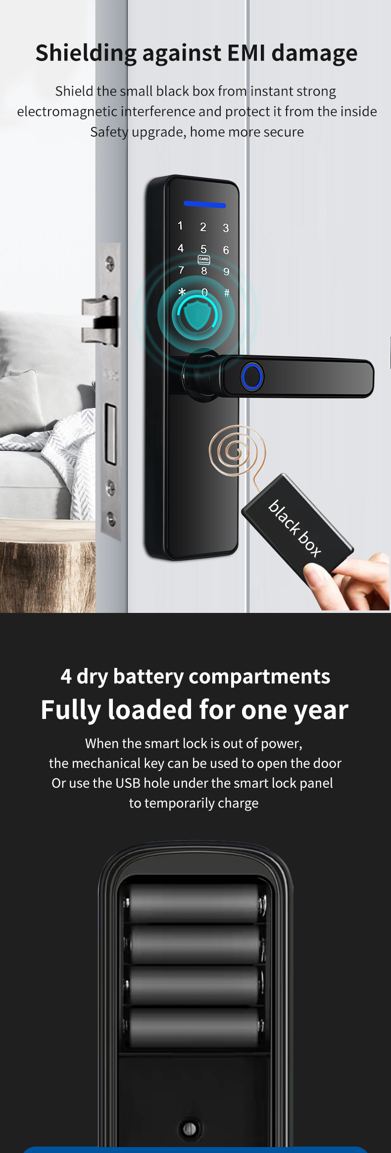 Qleung S811 High Quality Smart Digital Fingerprint Door Lock Tuya Wifi TTlock Remote Control Smart Home Door Lock