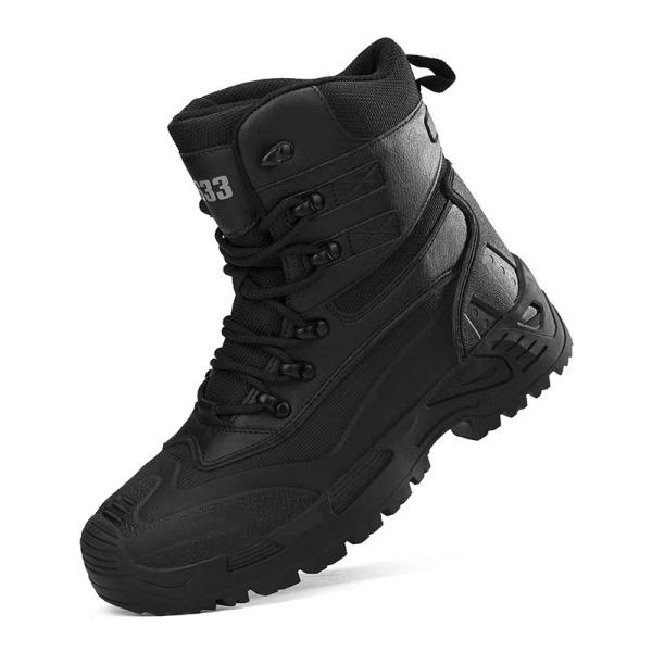 Waterproof Tactical Safety Shoes Grey Slip Resistant Combat Boots For Hiking