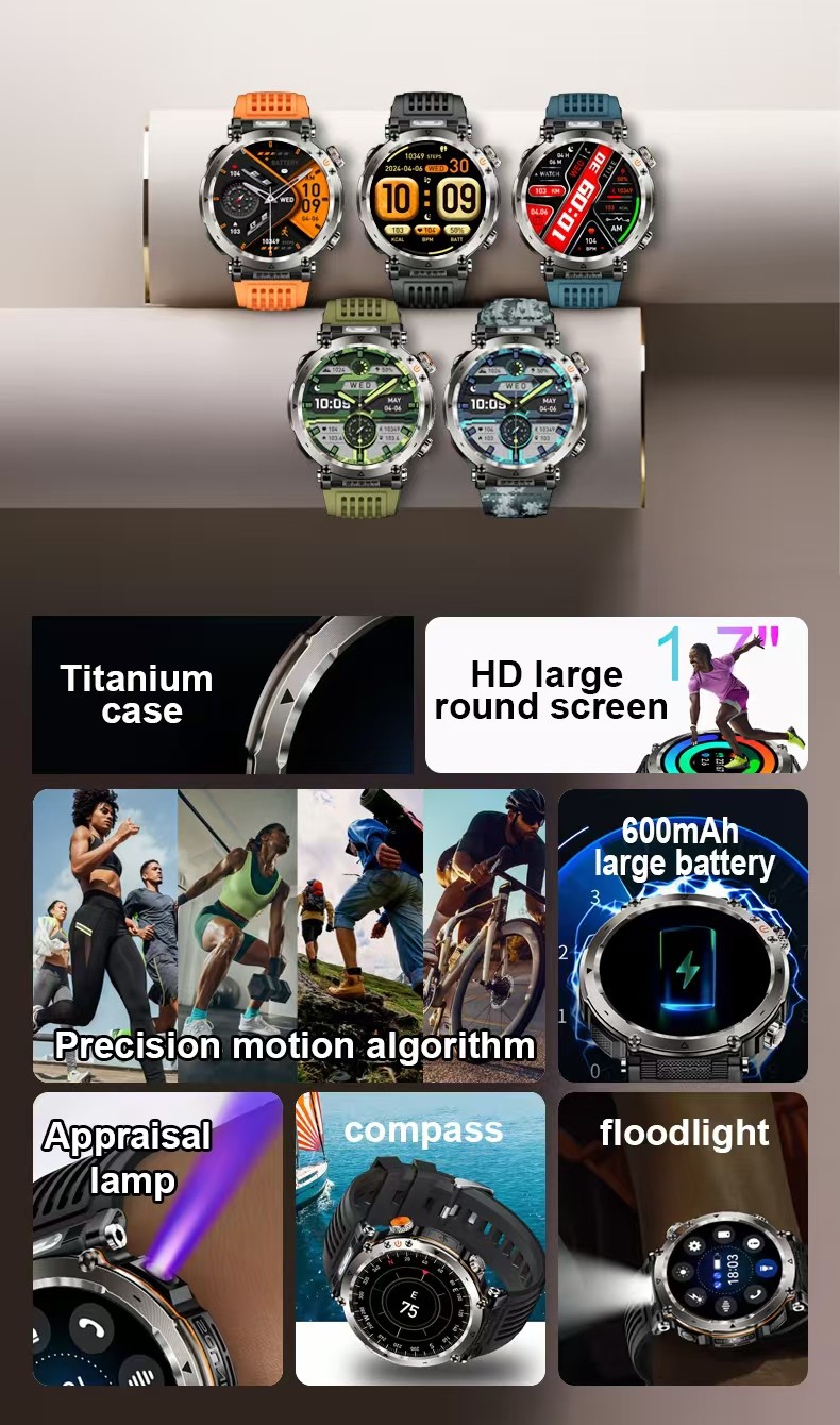 HT30 Multisport Smart Watch BT Call Voice Assistant Smartwatch With Large Battery 600mAh