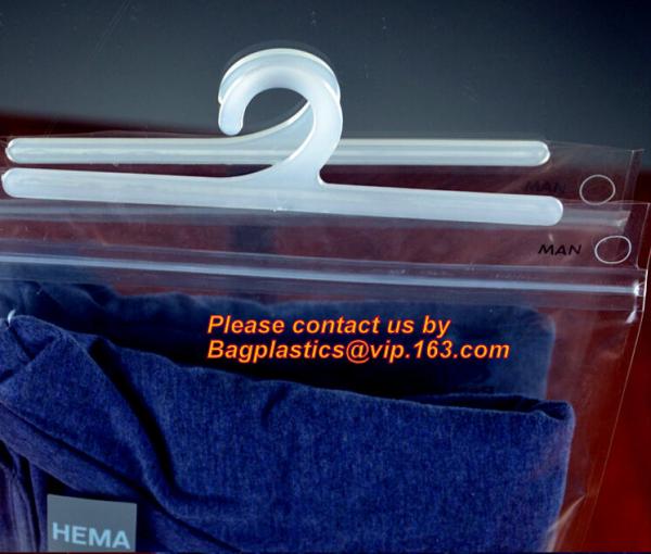 VINYL HANGER HOOK BAGS, UNDERWEAR PACKING, HANGER HOOK PLASTIC BAGS, HANGER