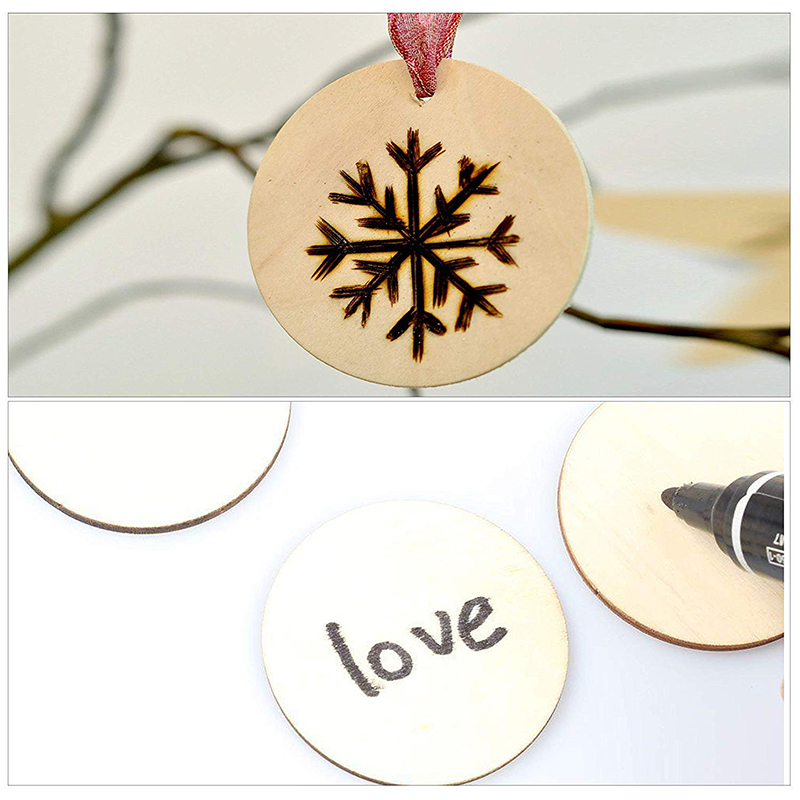 Wooden Gift Tag Round Shape With Hole