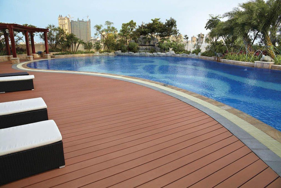 Anti UV Waterproof Wood Plastic Decking Anti Slip Outdoor Terrace Floor Wpc Composite Flooring Tiles