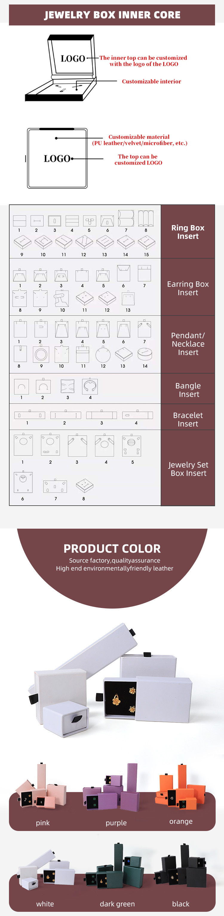 Wholesale manufacturing Eco Friendly high quality gift Jewellery Box Personalized Custom Ring Necklace Earring Bracelet Packaging white Cardboard