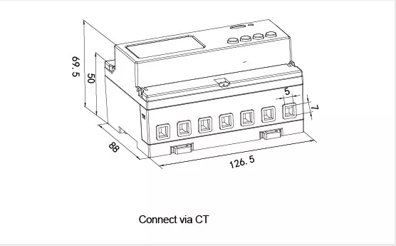CE Approved Three Phase Electronic Energy Meter RS485 Modbus For EV Charging