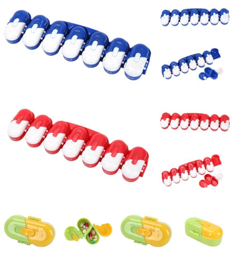 Portable Creative style foldable travel plastic cup with pill case, Random color creative travel cup with pill case for