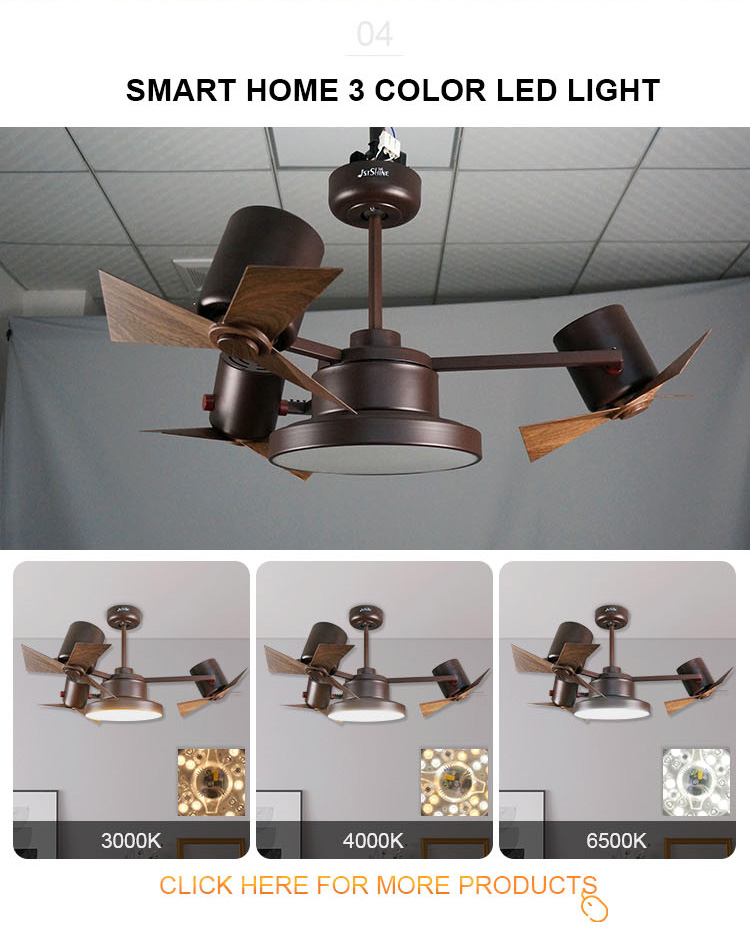 44" ABS Plastic Blades LED Ceiling Fan with AC Motor and Lighting Solutions Service