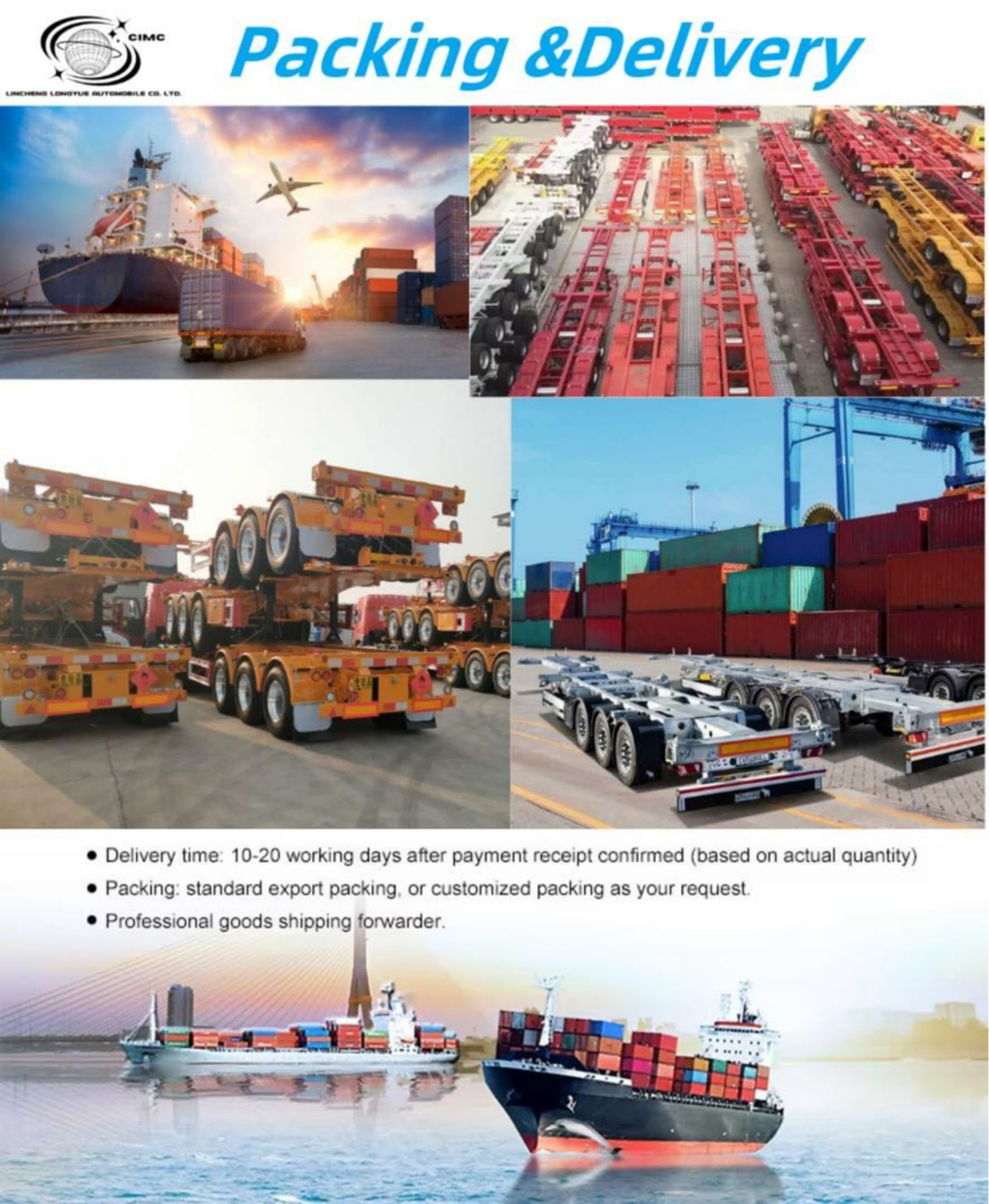 CIMC 3 axle 12400*2610*1550mm customized Design for Timber Coil and Steel Container Haulage Side Column Flatbed Semi Trailer
