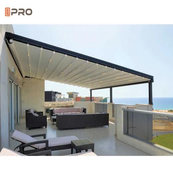 Gazebos Aluminum Retractable Pergola Awning Automatic Folding Roof Sun Shading