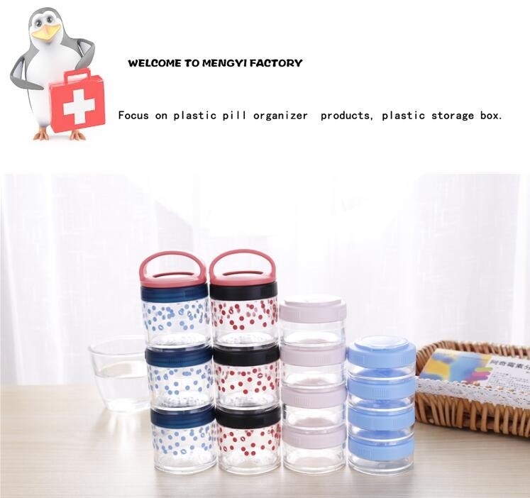 Portable Creative style foldable travel plastic cup with pill case, Random color creative travel cup with pill case for