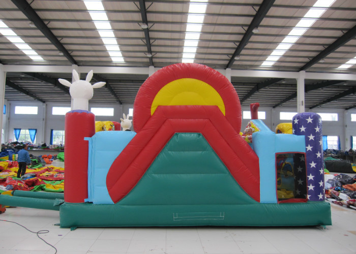 Colourful Funny Clown Inflatable Fun City 8 X 6 X 5m 0.55mm Pvc Tarpaulin Fire Resistance