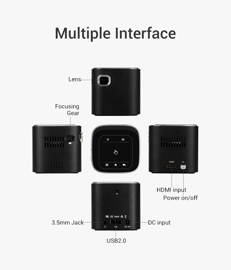 Mini Smart Projector 4K Phone Portable Pico Cube LED DLP Android Wireless Factory Supply Movie Short Throw Projectors