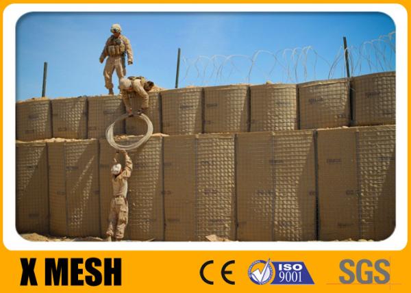 Welded Gabion Baskets Defensive Barrier Zinc Aluminum Alloy Coated For Military