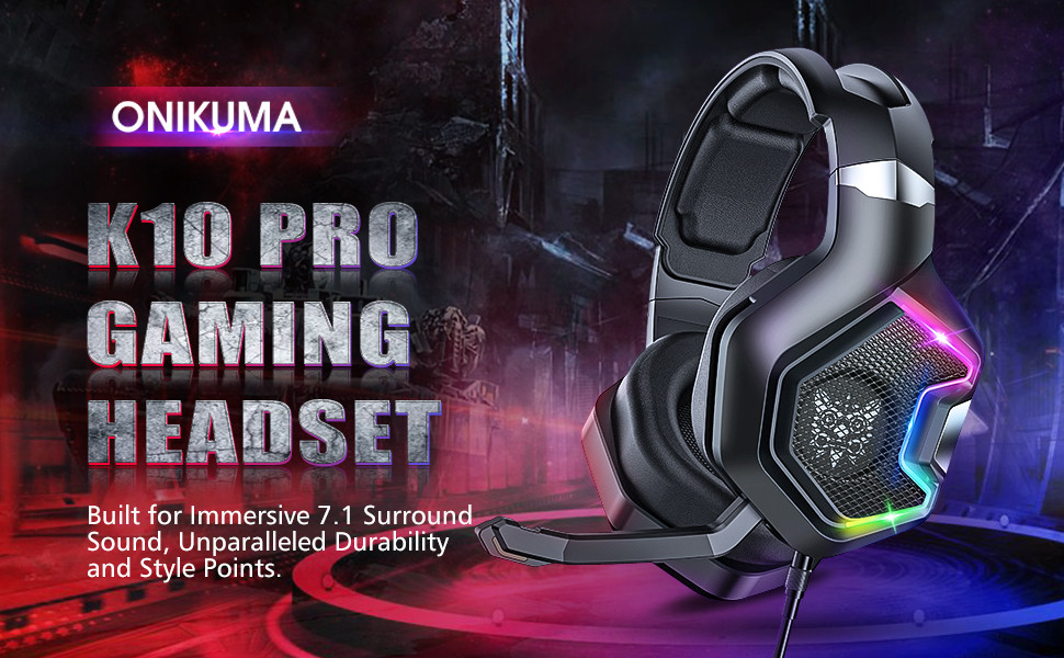 Omni Directional 2.2m Wire Rgb Gaming Headset 20000Hz Onikuma K10 Pro