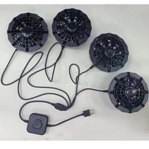 Fan 4pcs Keep Inside Clothes Cooling Jacket Fan With Four-Way Controlled Wire