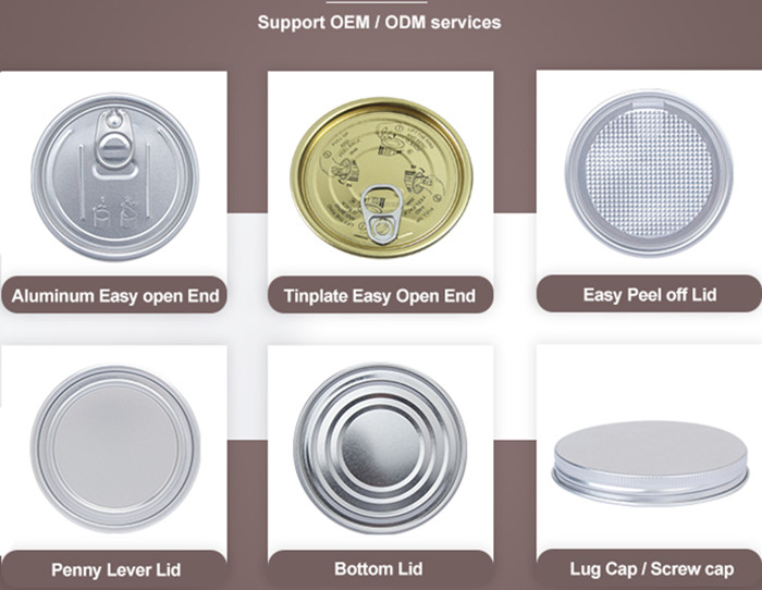 Food Can 52mm Easy Tear Aluminum Foil Lids metal can lids With Safety Ring Pull