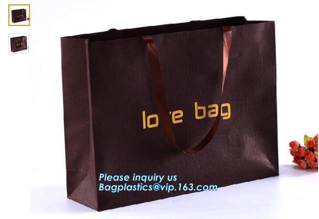Luxury paper bags with handles Different Sizes,250gsm art paper shopping carrier bag custom printing with handle rope