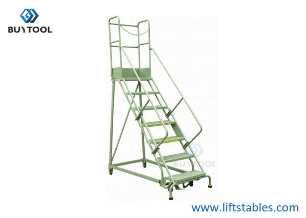 660lbs 7 Step Industrial Ladder With Platform Wheels Rolling Stock Picking
