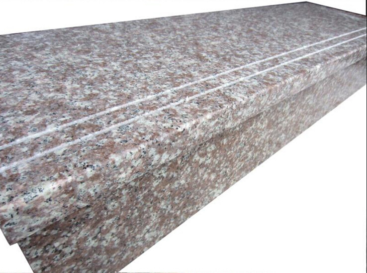 Peach Red Granite Stone Slabs , Custom Cut Granite Slab Building Material