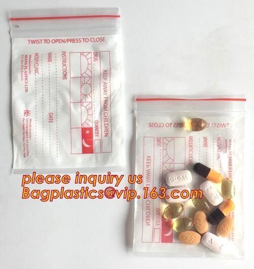 Medical Zipper Bag/LDPE Medical zipper bag/Medicine zipper Bag, writable medical