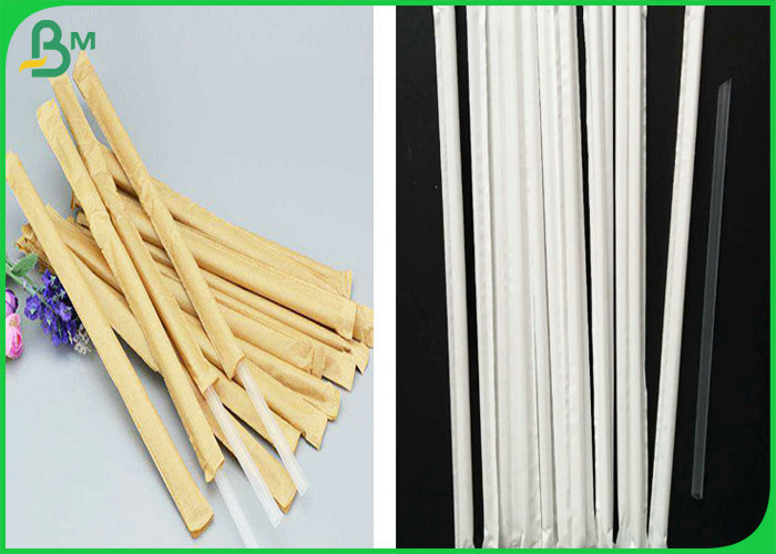 27mm White brown Kraft Wrapping Paper For Straw Packing 24g 28g 