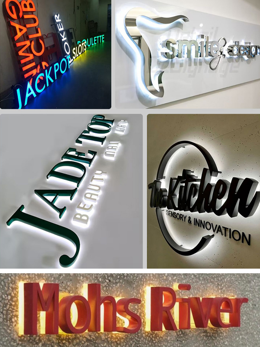Custom Outdoor Backlit Logo LED Sign Light House Numbers Business 3D Illuminated Letters