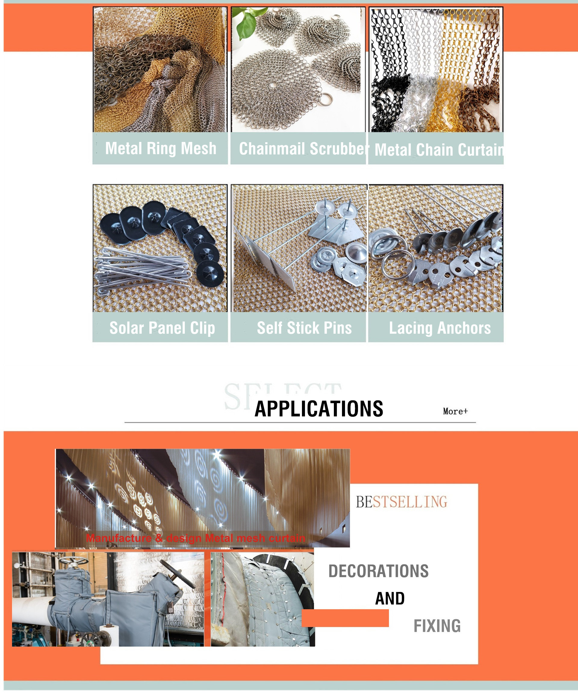 1.5mm*15mm Welded Chainmail Curtain With Metal Rings For Interior Decoration