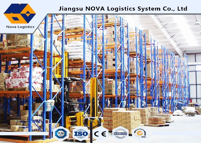 Q235B Powder Coated 76mm Pitch VNA Pallet Racking