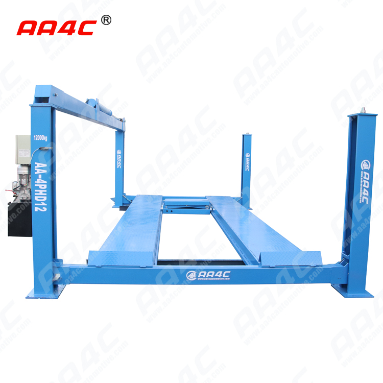 AA4C 16T 8M 4 Post Heavy Duty Vehicle Lift Bus Truck Lift Truck Hoist With Rolling Jack