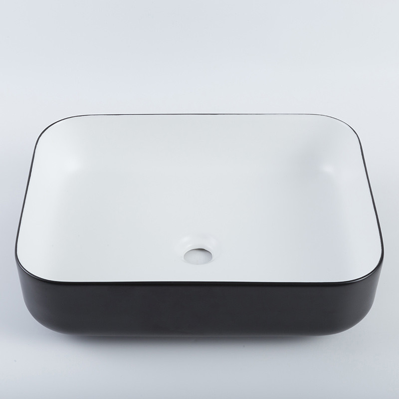 Delicate Solid Counter Top Bathroom Sink Impact-Resistance Rectangular Hand Basin