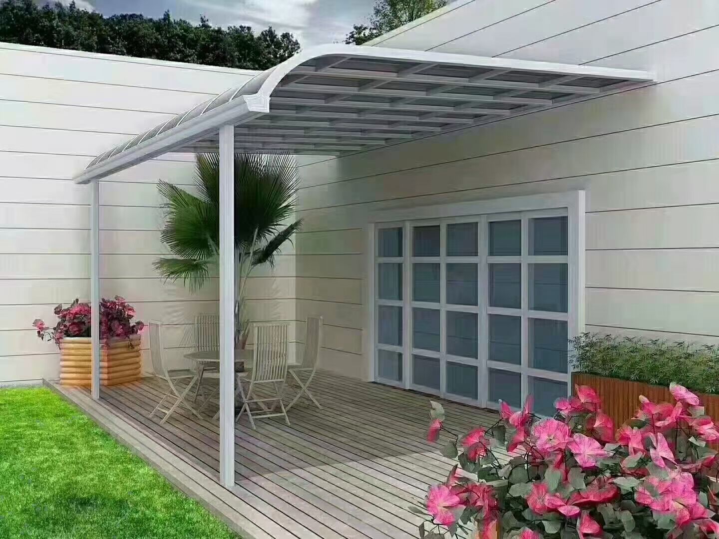 T3 Large Aluminum Profiles Parking Shed Aluminum Car Canopy 6063