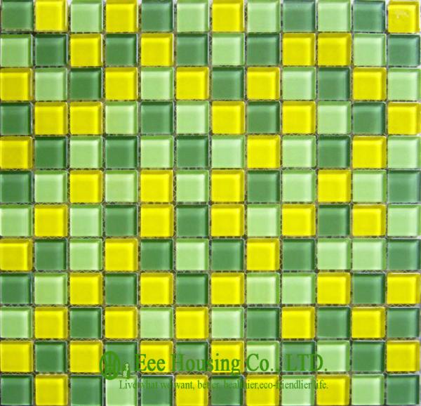 Mixed Color Glass Crystal Mosaic Tile for indoor &outdoor walls,Glass mosaic