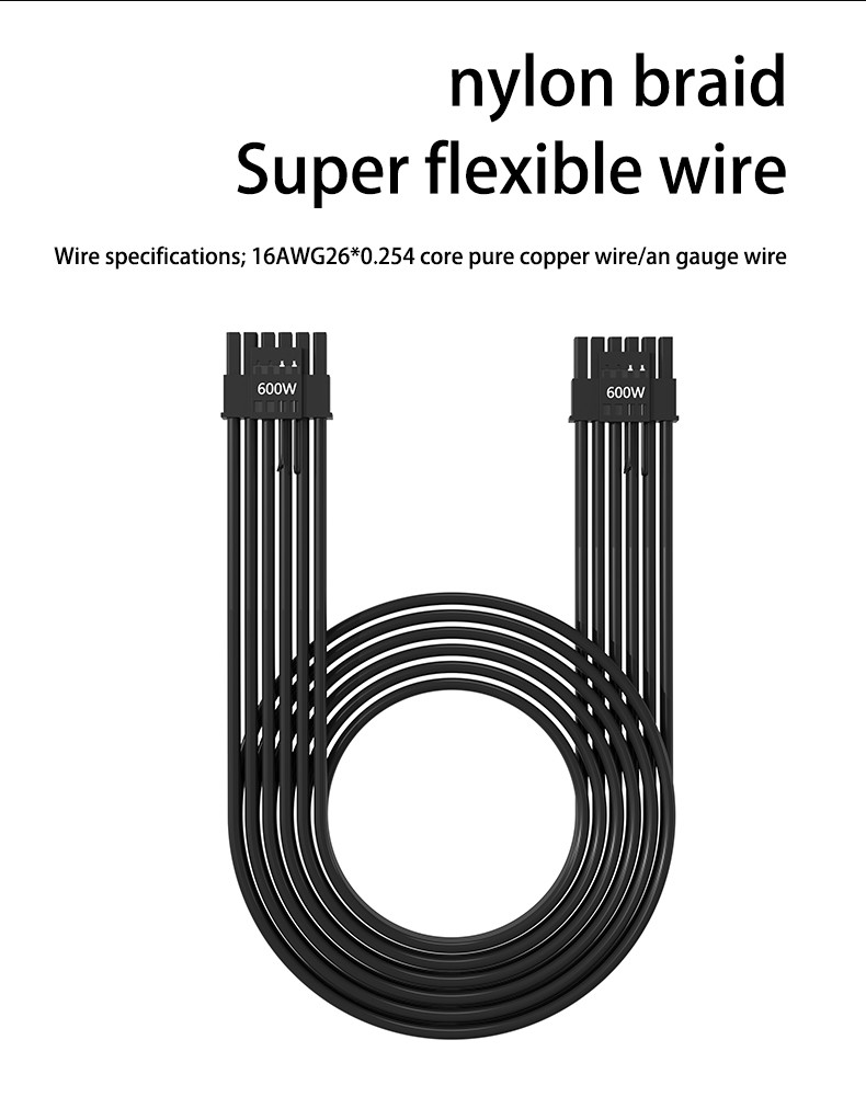 ATX 3.0 PCIE 5.0 GPU Sleeved PSU Extension Cable Kit FOR Rtx3090Ti Graphics Card