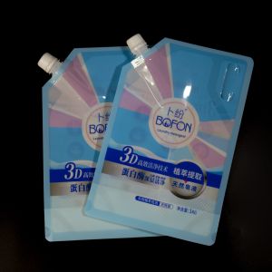 Durable And Convenient Spout Pouch With Handle For Laundry Detergent Packaging