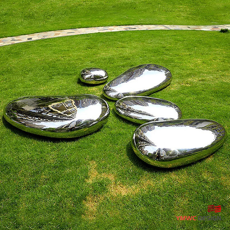 Stainless Steel Modern Style Art Furniture with Pebble Fountain and Mirror Surface