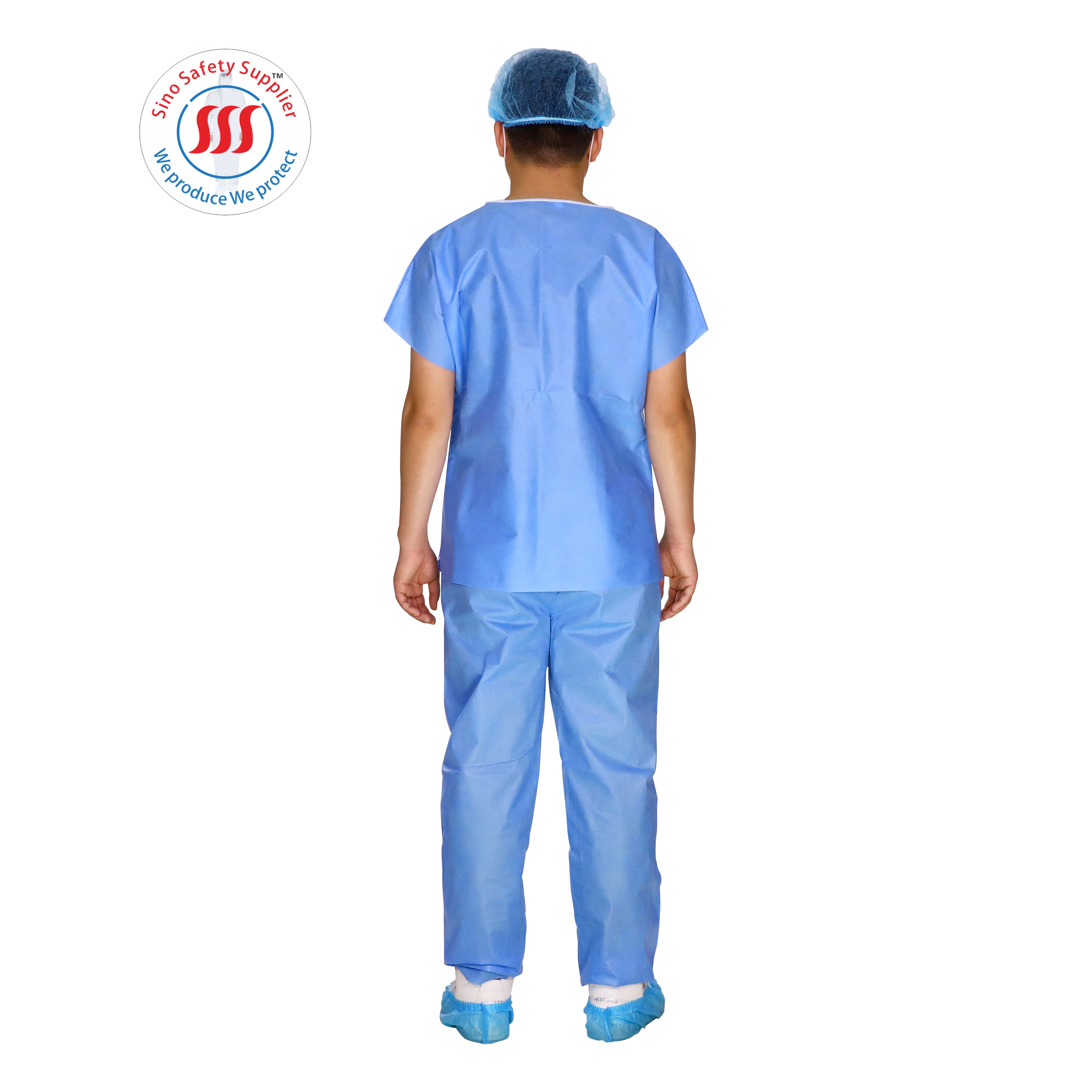 V Neck Round Neck Breathable SMS Surgical Gown 35gsm-70gsm Nurse Scrubs Sets