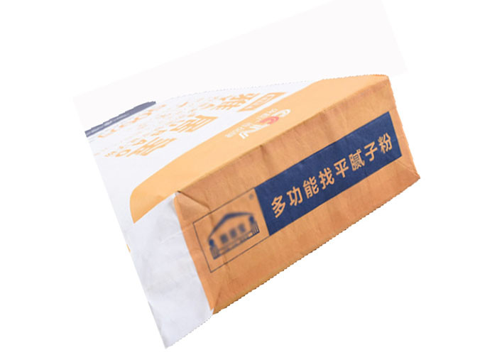 Large Capacity Valve Type Paper Bags 35kg Flat Bottom With PE Liner Inside Lamination