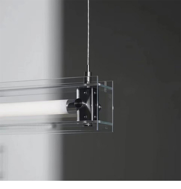 Minimal restaurant glass chandelier light luxury creative hotel office rectangle chandelier(WH-MI-393)
