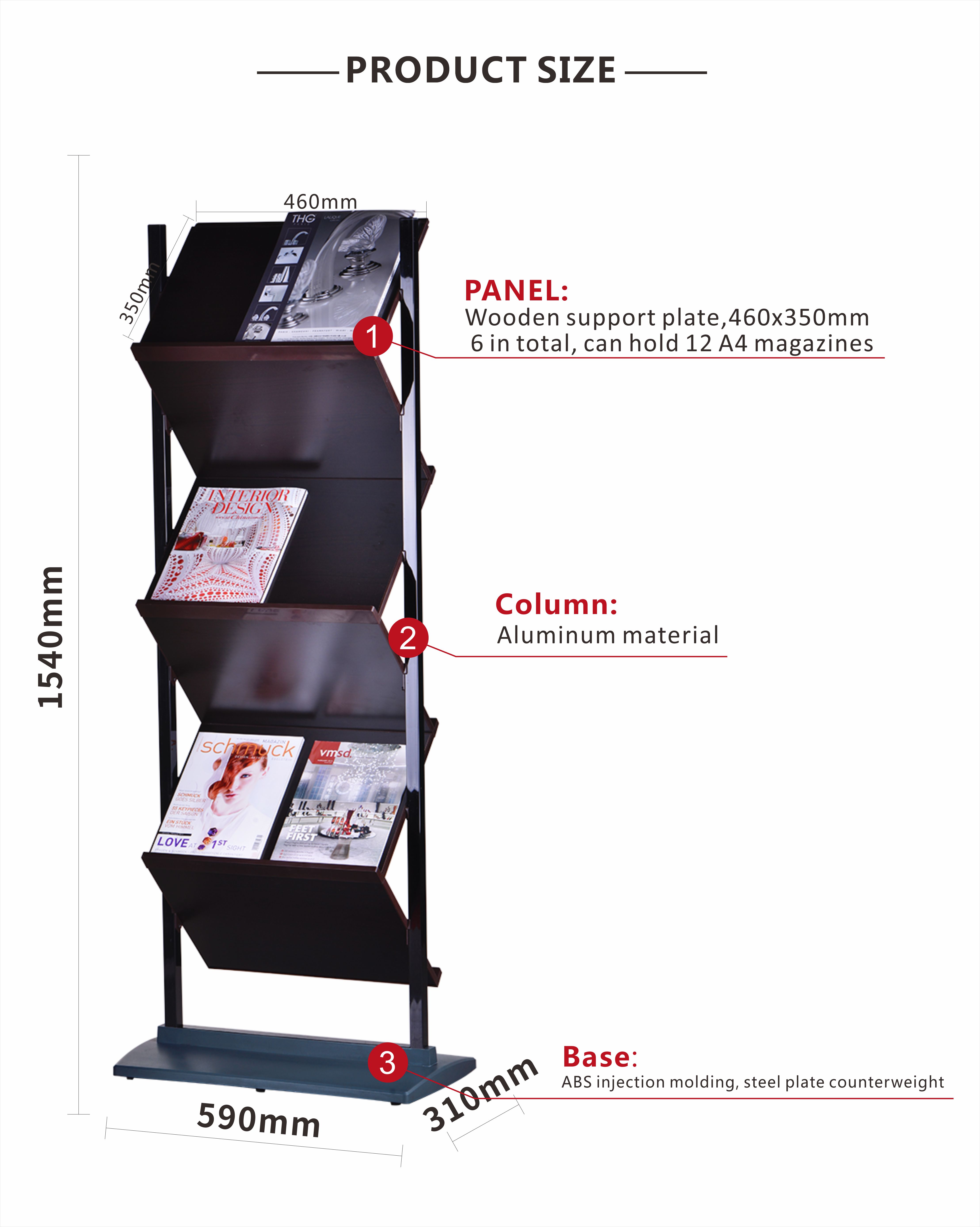 Zig Zag Detachable Information Display Stand 460X350mm Aluminum Profile