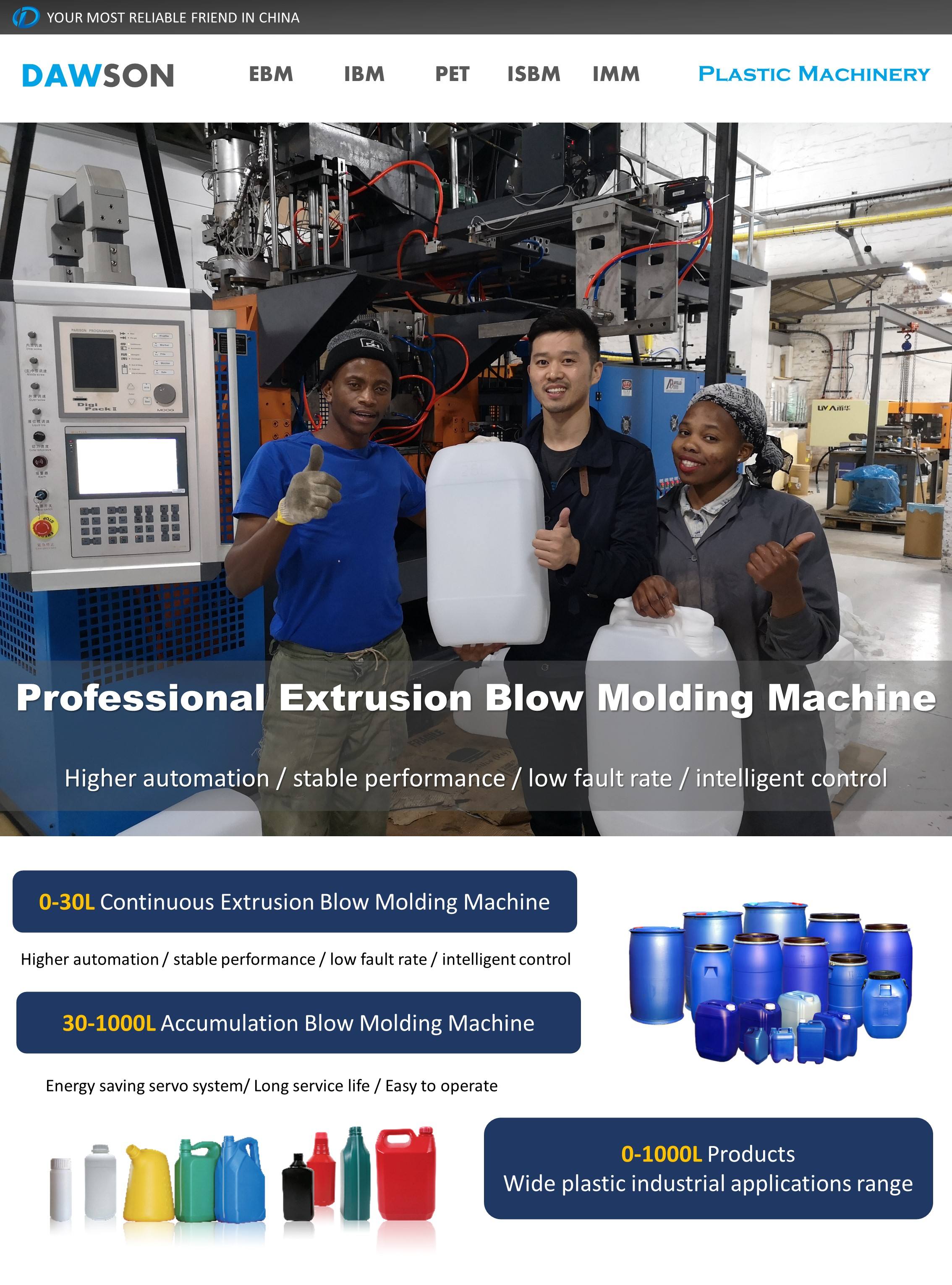 Plastic Extrusion Blow Molding Machine 20L Single Station Jerry Can