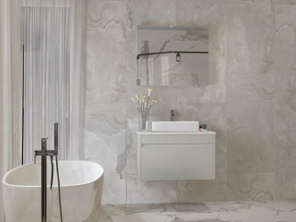 Powder Coating Stainless Steel Wash Basin Cabinet Modern Floating Bathroom