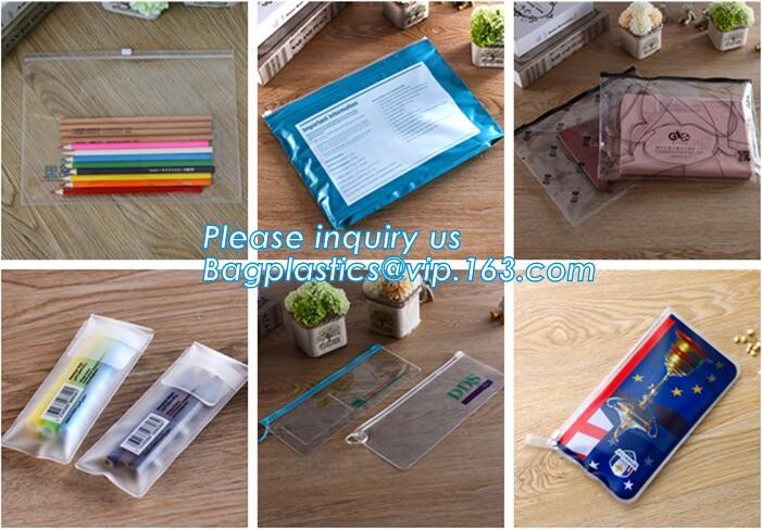 pvc Zip lockkk document file bag,Three-dimensional PVC Document Bag File Zipper Bag with Front Label Pocket bagplastics pac