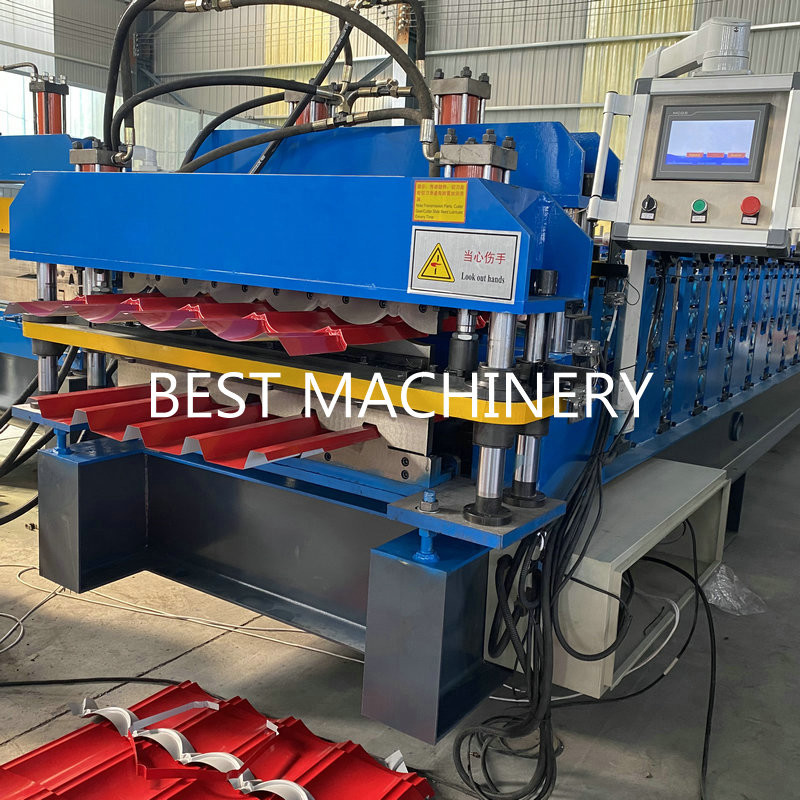 45#Steel Double Layer Roof Panel Roll Former 8 - 12m/Min