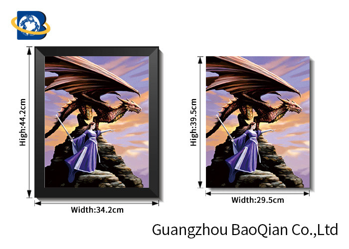 Beautiful Wall Hanging Picture Of Beautiful Girl And Animal With Frame 30x40cm Size
