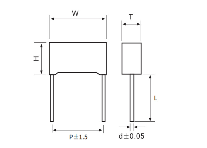 474K275VAC P15 0.47uF 310V X2 Film Capacitor