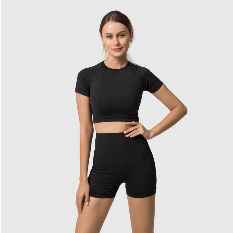 Yoga Breathable Seamless Sports Bra Leggings Stretch Fabric High Waisted Gym Leggings