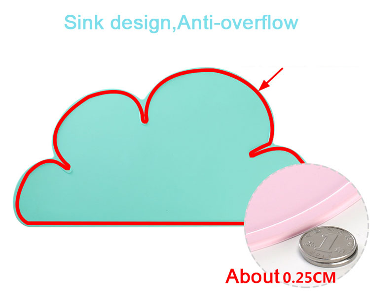 Toddler Cloud Shaped Silicone High Chair Placemat Waterproof