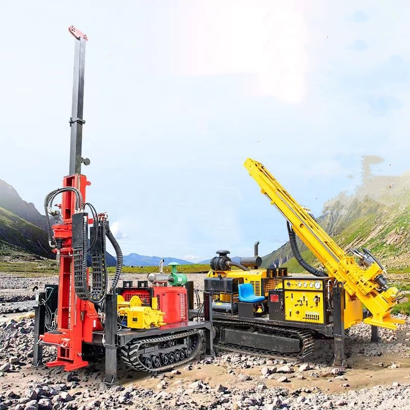 Full Hydraulic Pneumatic Crawler Core Drilling Rig Crawler Drilling Rig Machine With Air Compressor