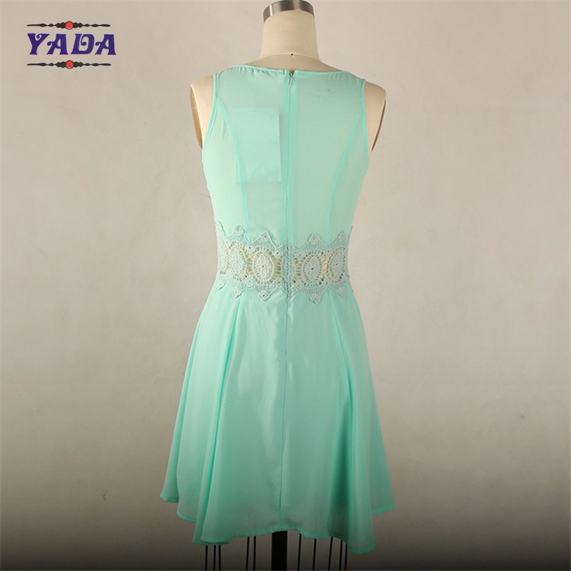 Fashion lace fabric summer designer one piece party China woman chiffon dress large size with high quality