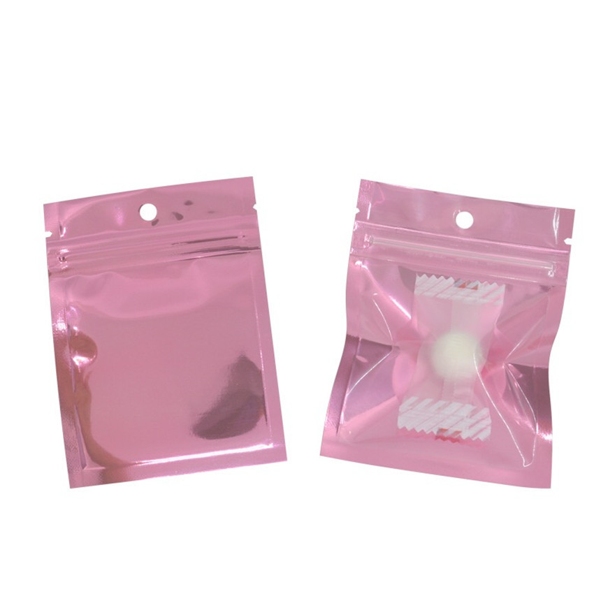 One Side Clear Food Bags Small Water Proof Zipper Reclosable Colorful Pouches Custom Printed Flat Bag